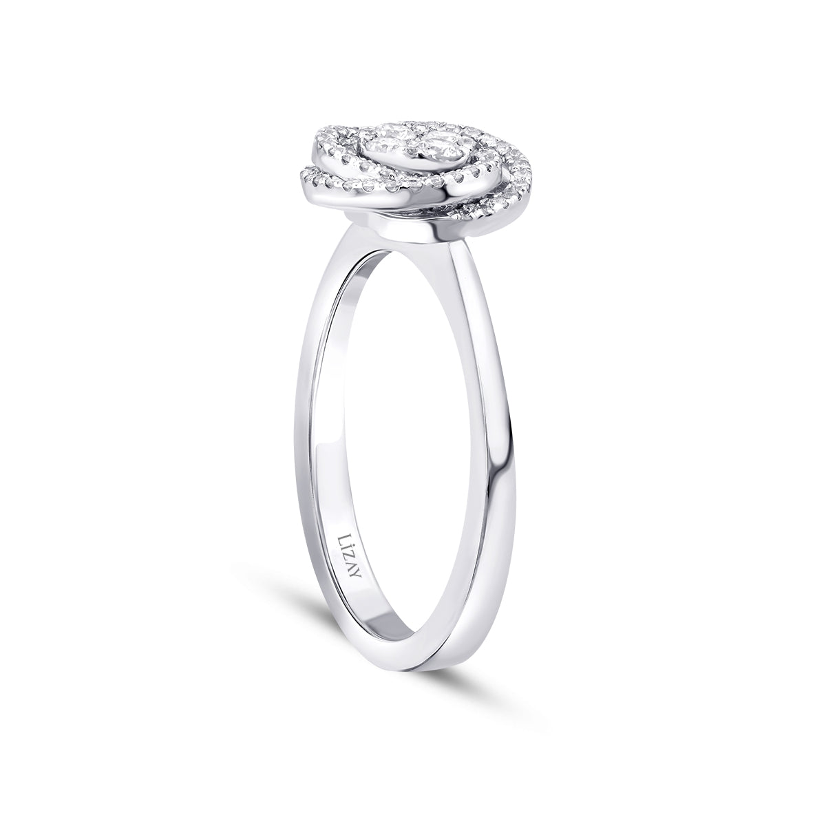 0.28 Carat Diamond Round Detailed Ring