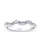 0.14 Carat Diamond Wave Detailed Trend Ring