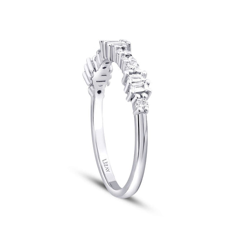 0.34 Carat Diamond Baguette Detailed Ring