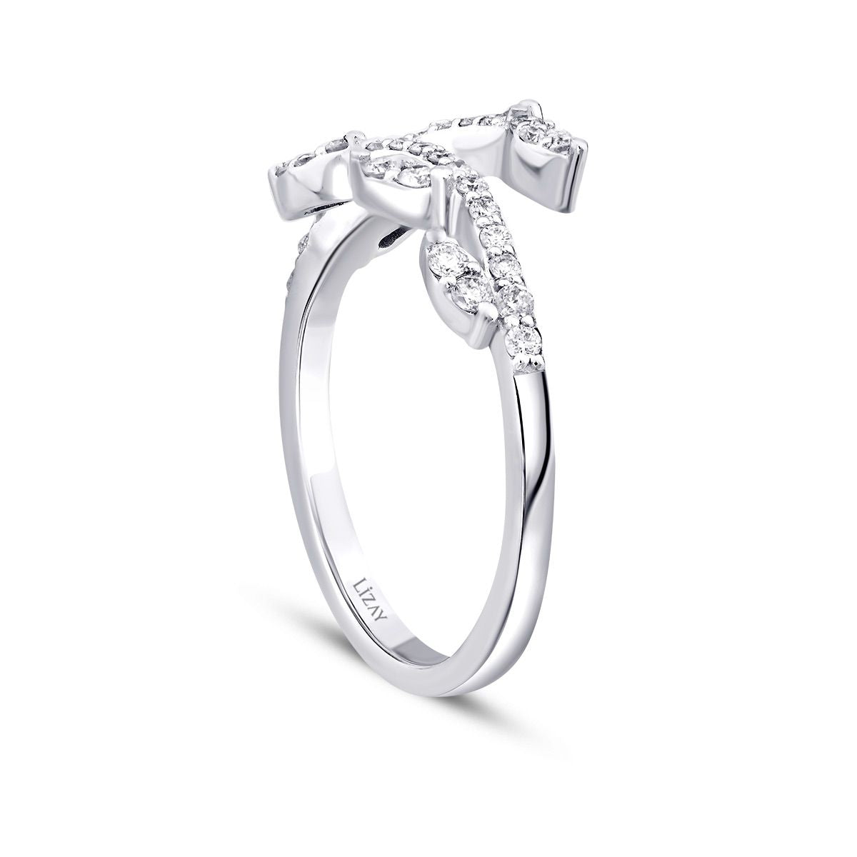 0.26 Carat Diamond Pear  Pattern Ring