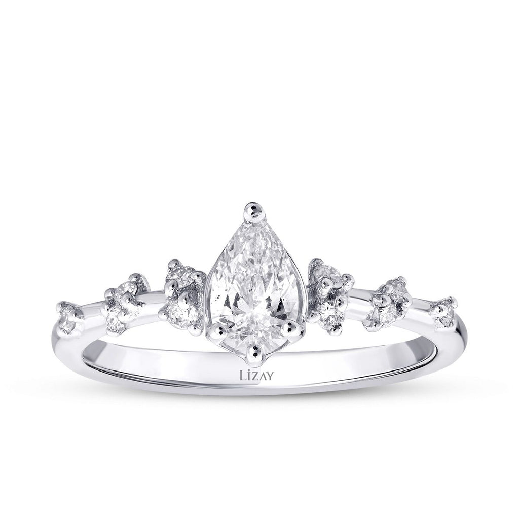 0.54 Carat Diamond Pear Solitaire Ring