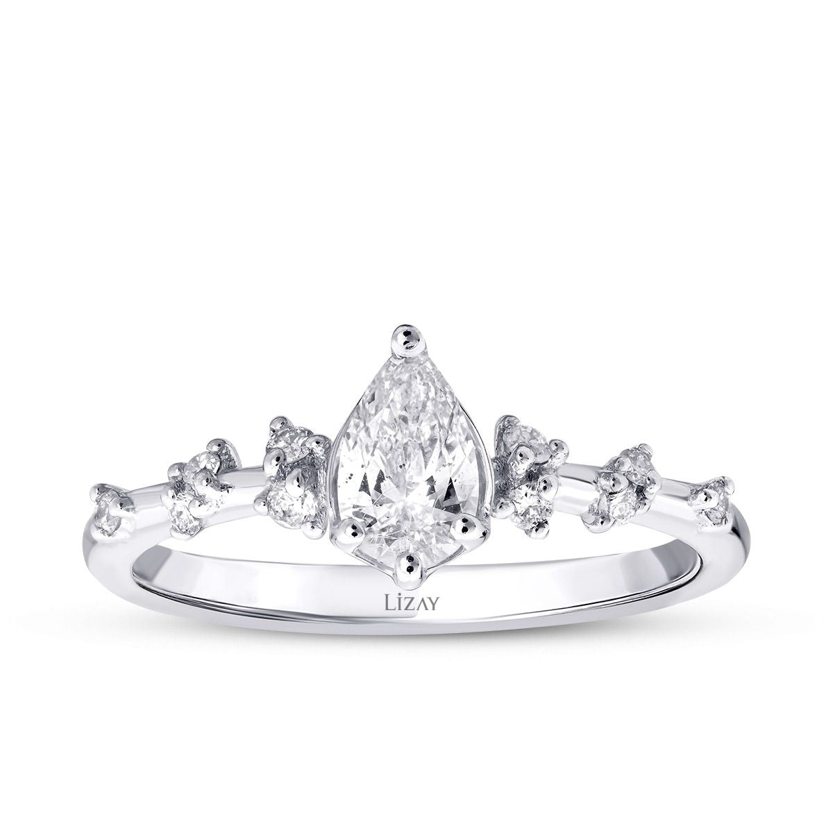 0.54 Carat Diamond Pear Solitaire Ring