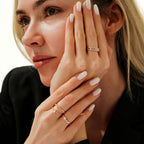 0.45 Carat Diamond Baguette Detailed Trend Ring