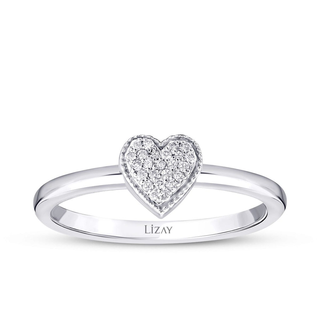 0.09 Carat Diamond Heart Ring
