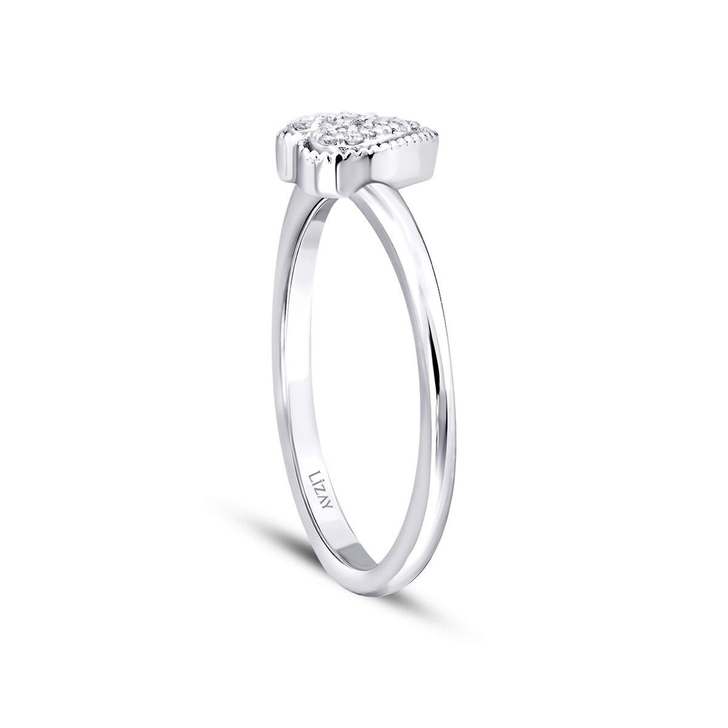 0.09 Carat Diamond Heart Ring