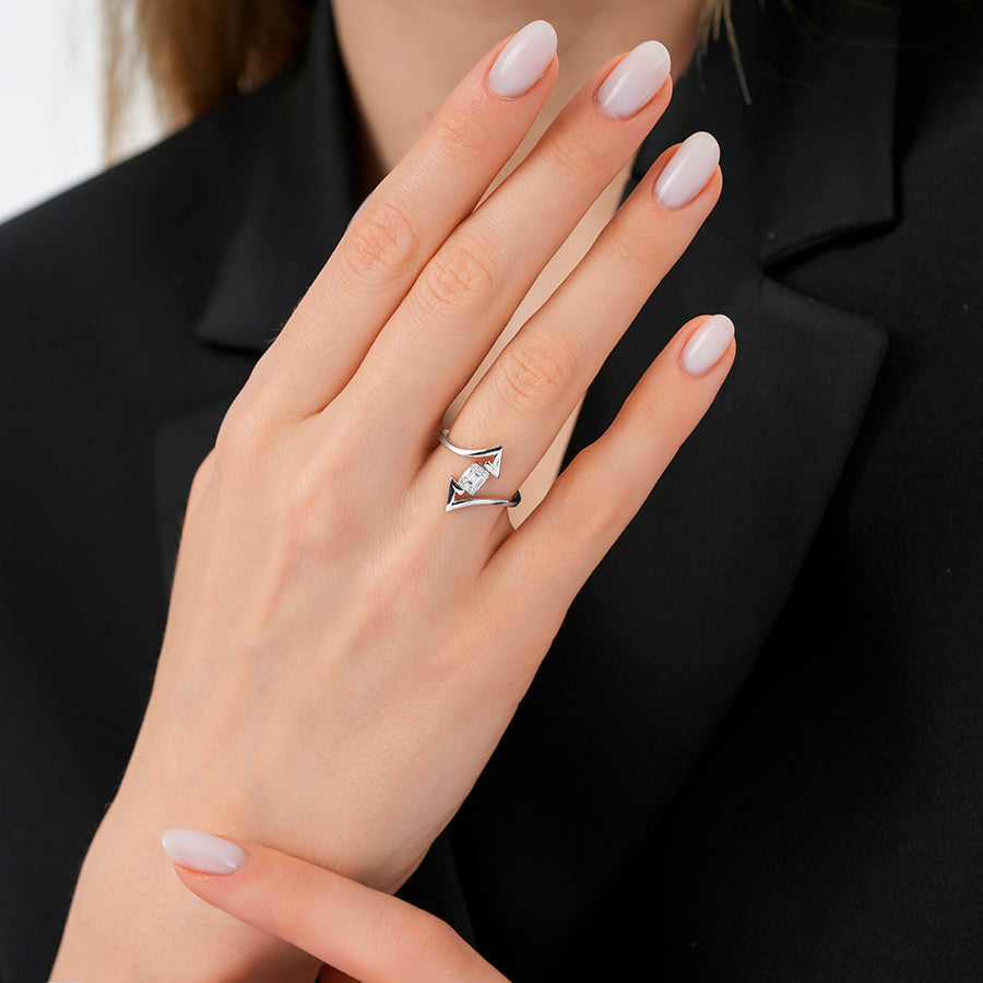 0.13 Carat Diamond Baguette Ring