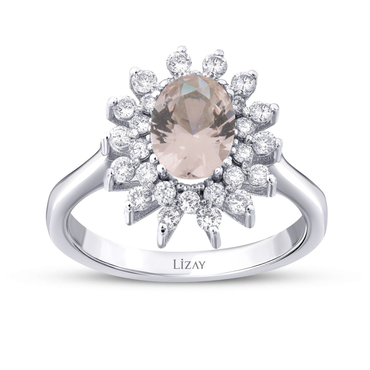 1.64 Carat Diamond Morganite Ring