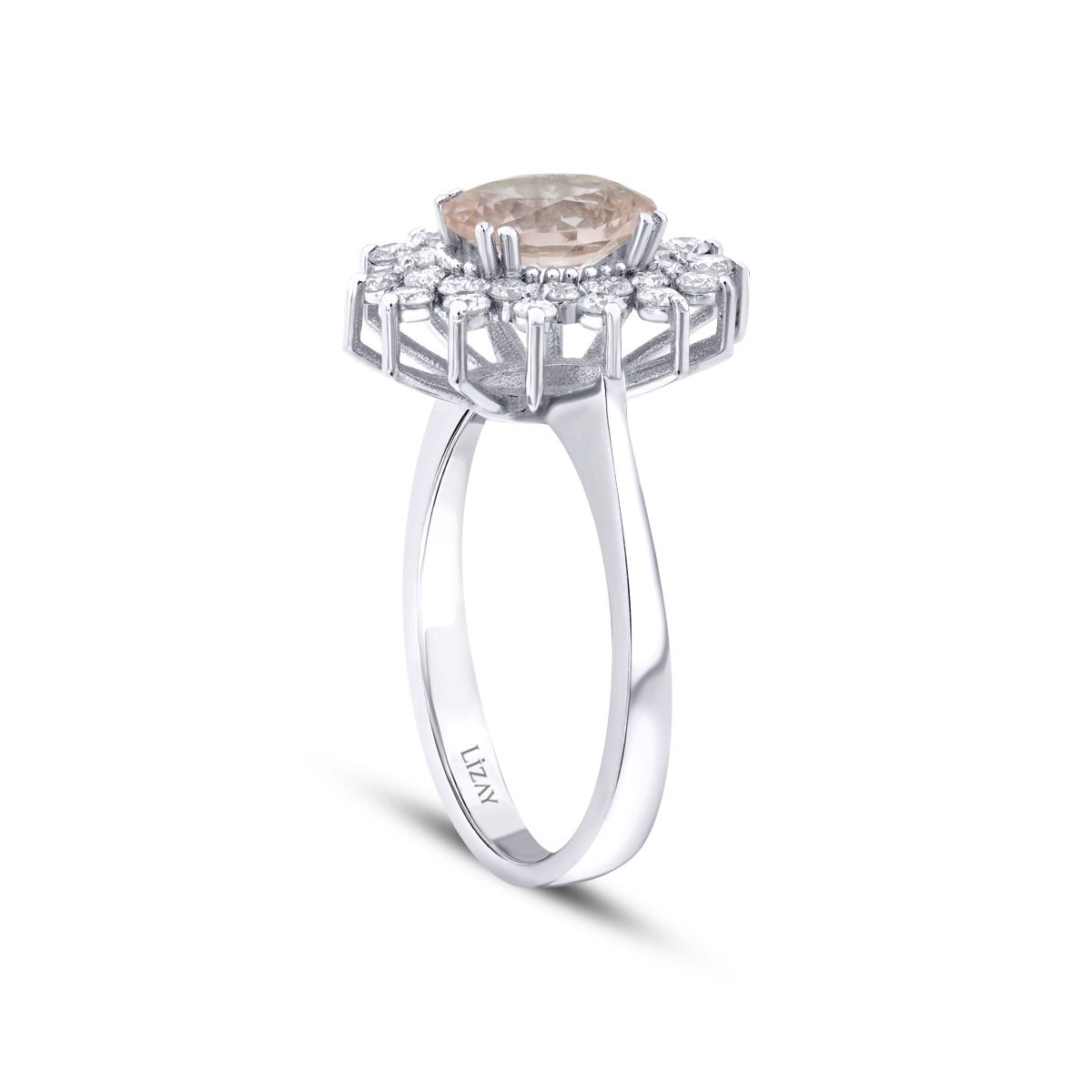 1.64 Carat Diamond Morganite Ring