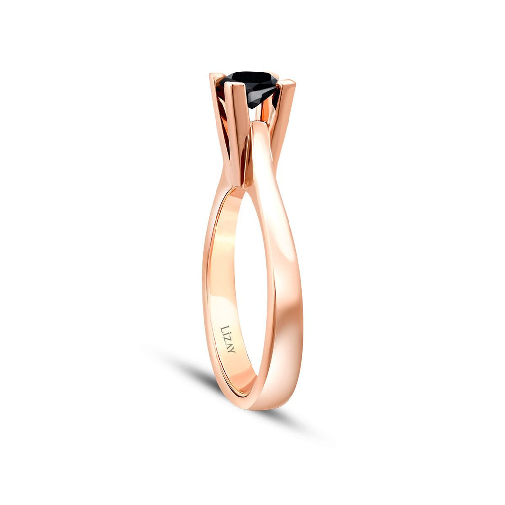 1.34 Carat Black Stone Solitaire Ring