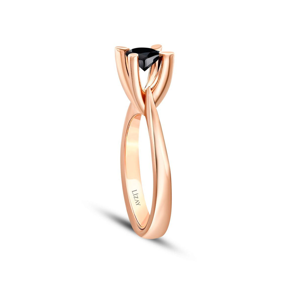 0.51 Carat Black Stone Solitaire Ring