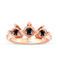 0.13 Carat Black Stone Effect Tria Ring