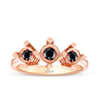 0.13 Carat Black Stone Effect Tria Ring