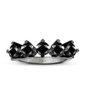 1.55 Carat Black Stone Five Stone Ring