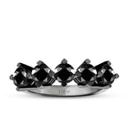 1.55 Carat Black Stone Five Stone Ring