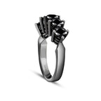 1.55 Carat Black Stone Five Stone Ring