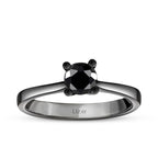 0.41 Carat Black Stone Solitaire Ring
