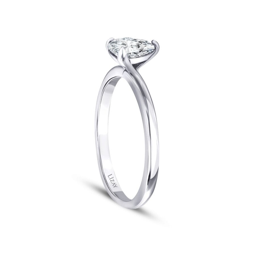 0.10 Carat Diamond Pear Solitaire Engagement Ring