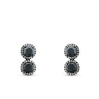 1.85 Carat Diamond Black Stone Earring