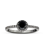 0.47 Carat Diamond Black Stone Ring