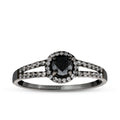 0.58 Carat Diamond Black Stone Ring