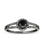 0.58 Carat Diamond Black Stone Ring