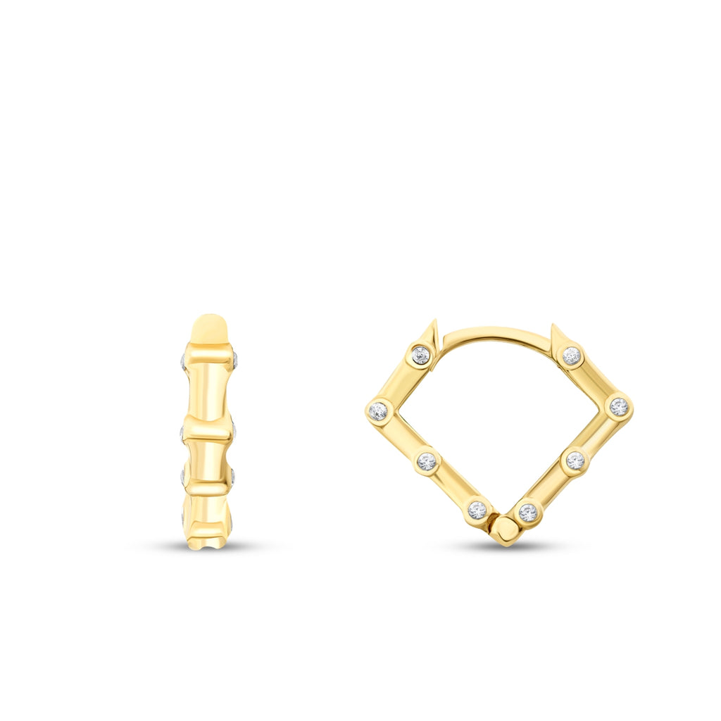 Gold Stone Triangle Earrings