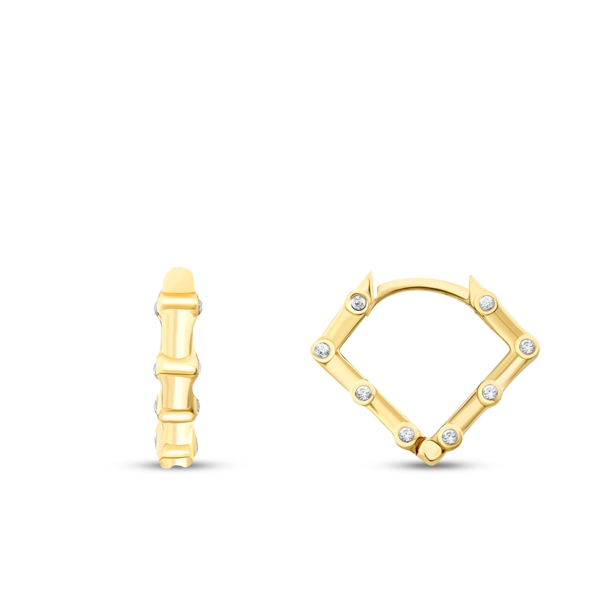 Gold Stone Triangle Earrings