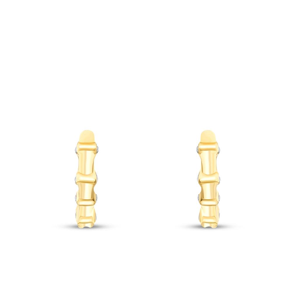 Gold Stone Triangle Earrings
