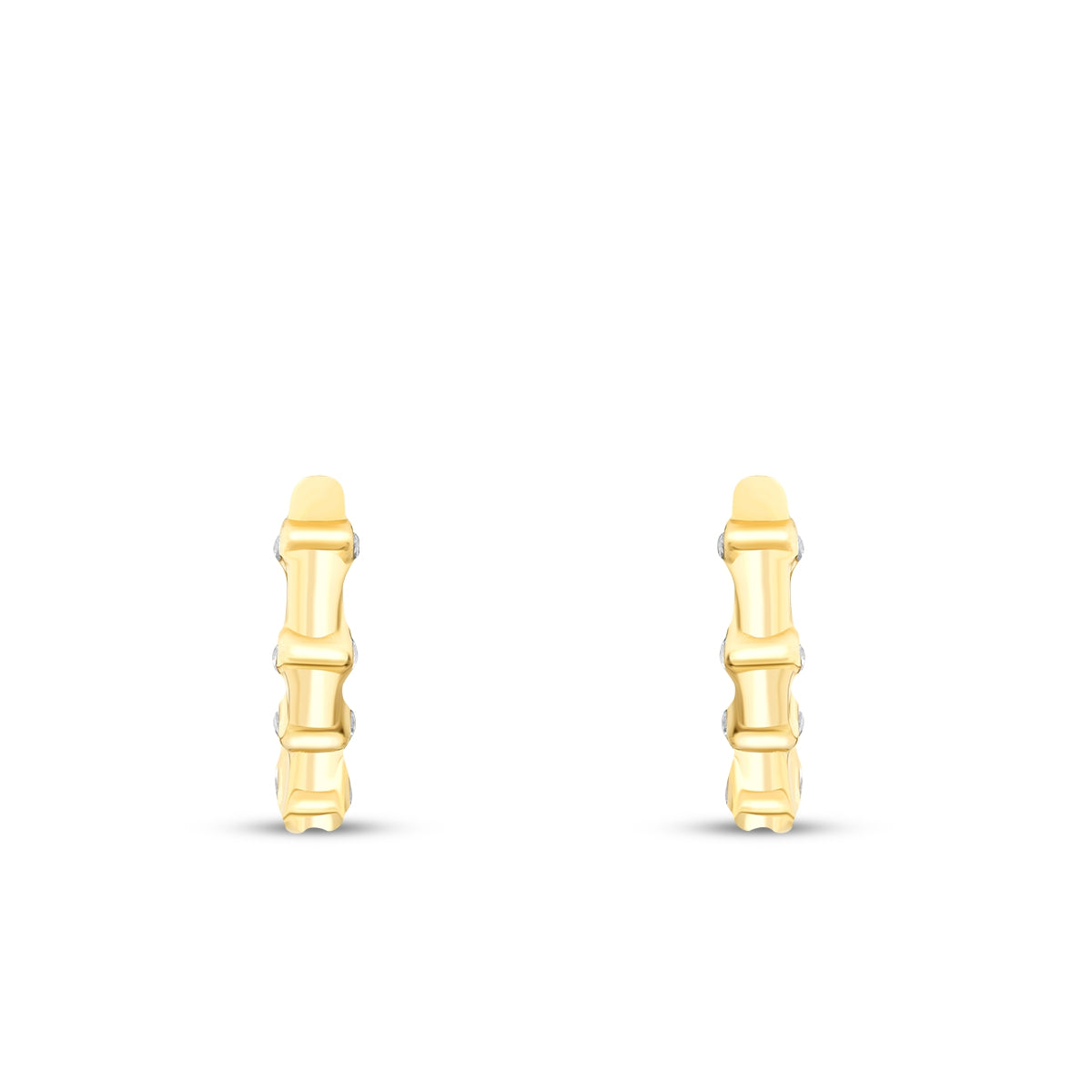 Gold Stone Triangle Earrings