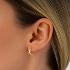 Gold Stone Triangle Earrings