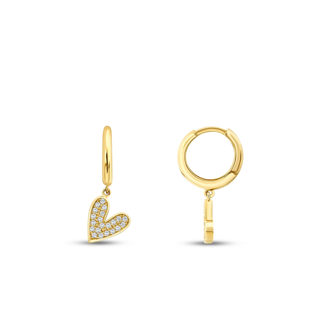 Gold Stone Heart Trend Earrings