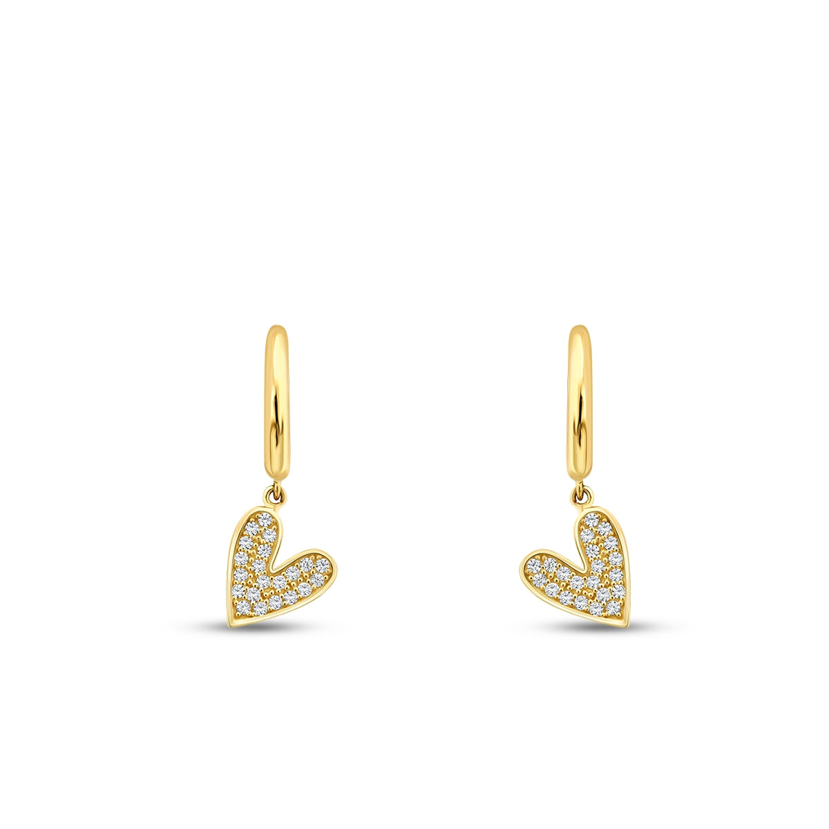 Gold Stone Heart Trend Earrings
