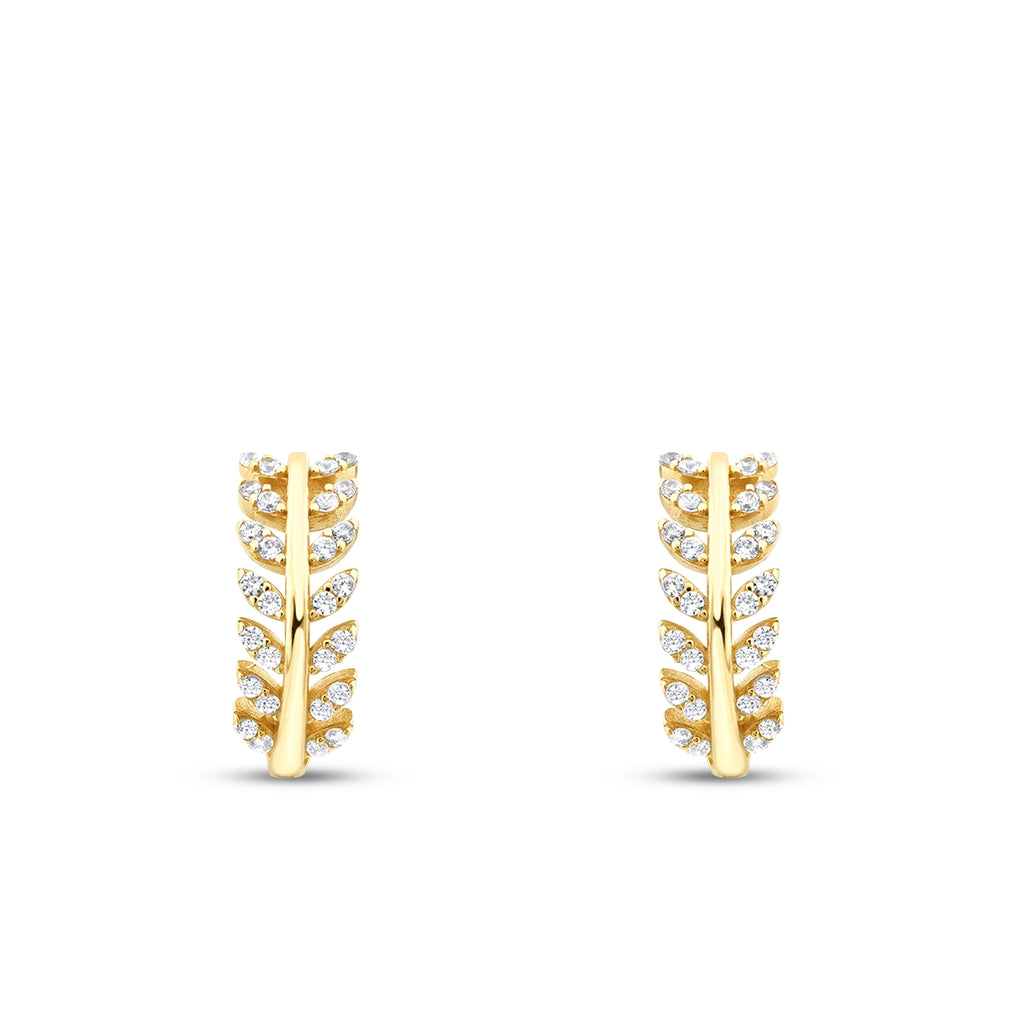 Gold Stone Leaf Trend Earrings