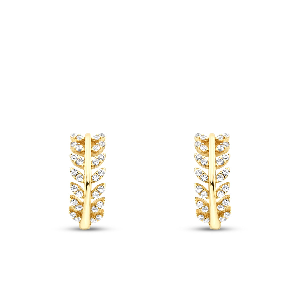 Gold Stone Leaf Trend Earrings