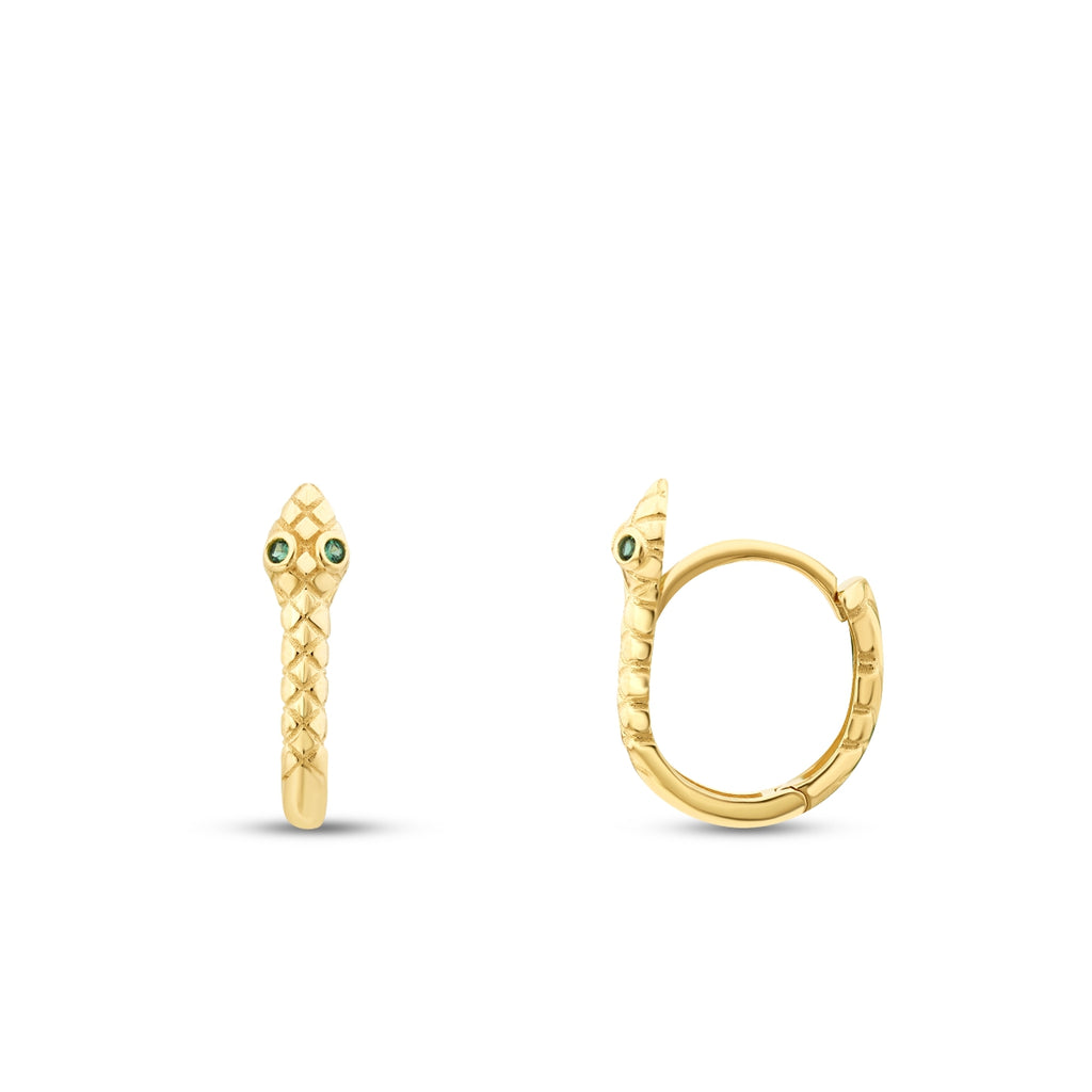 Gold Snake Hoop Earrings