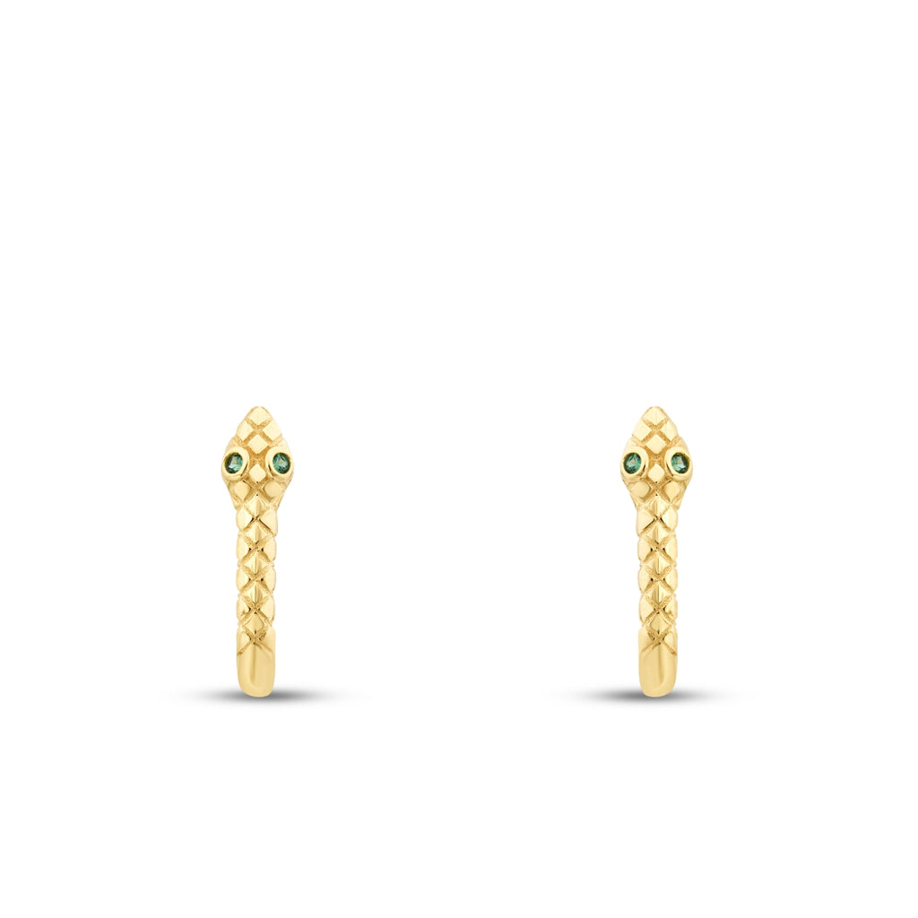Gold Snake Hoop Earrings