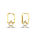 Gold Stone Star Earrings