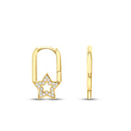 Gold Stone Star Earrings