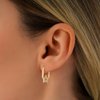 Gold Stone Star Earrings