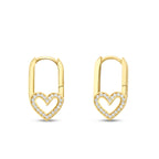 Gold Stone Heart Earrings