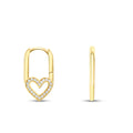Gold Stone Heart Earrings