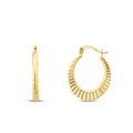 Gold Patterned Hoop Earrings