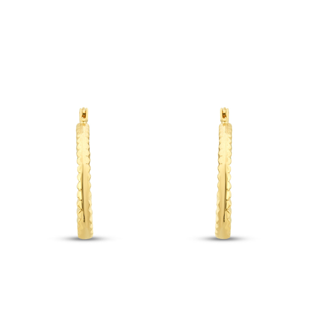 Gold Patterned Hoop Earrings