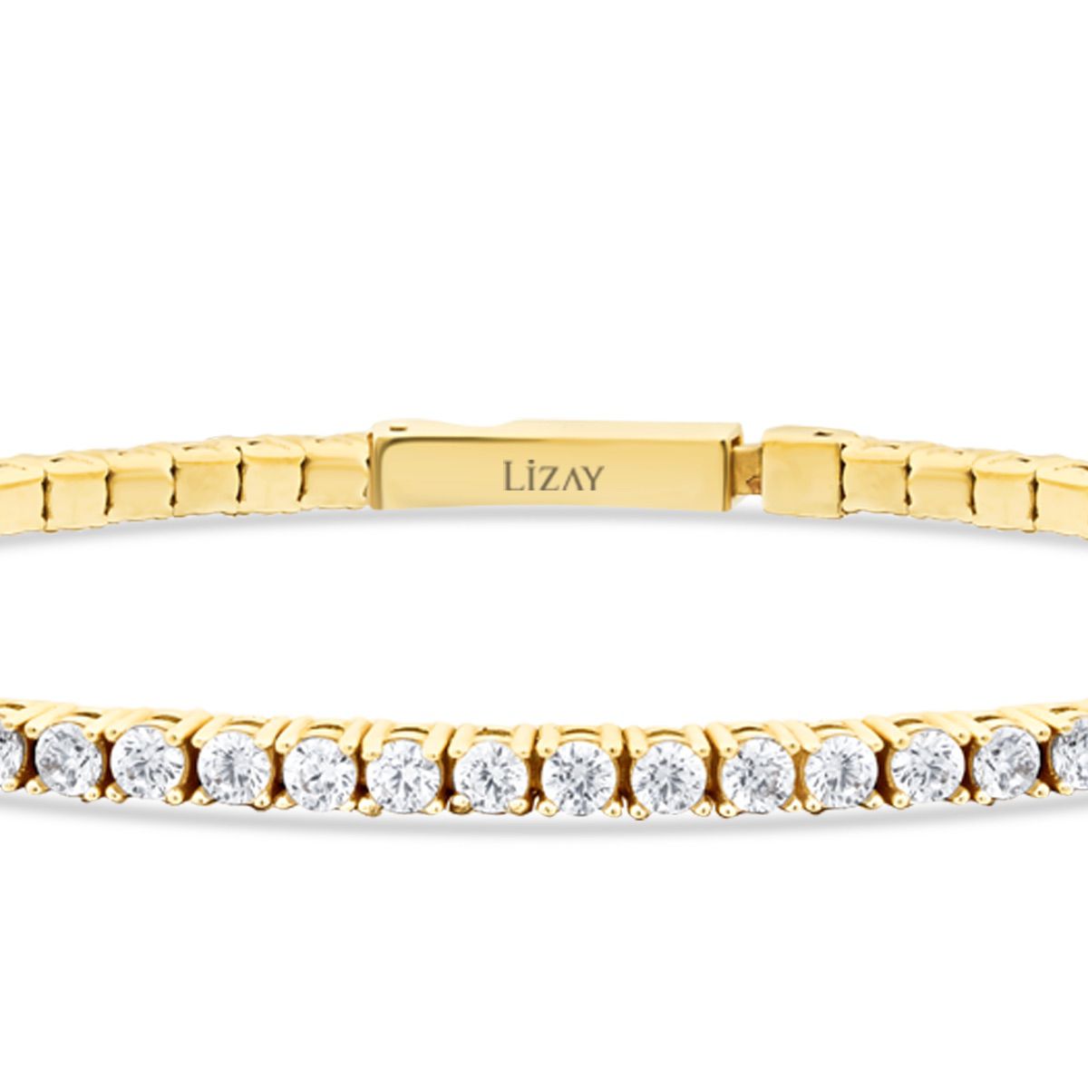 Gold Tennis Clasp Bracelet
