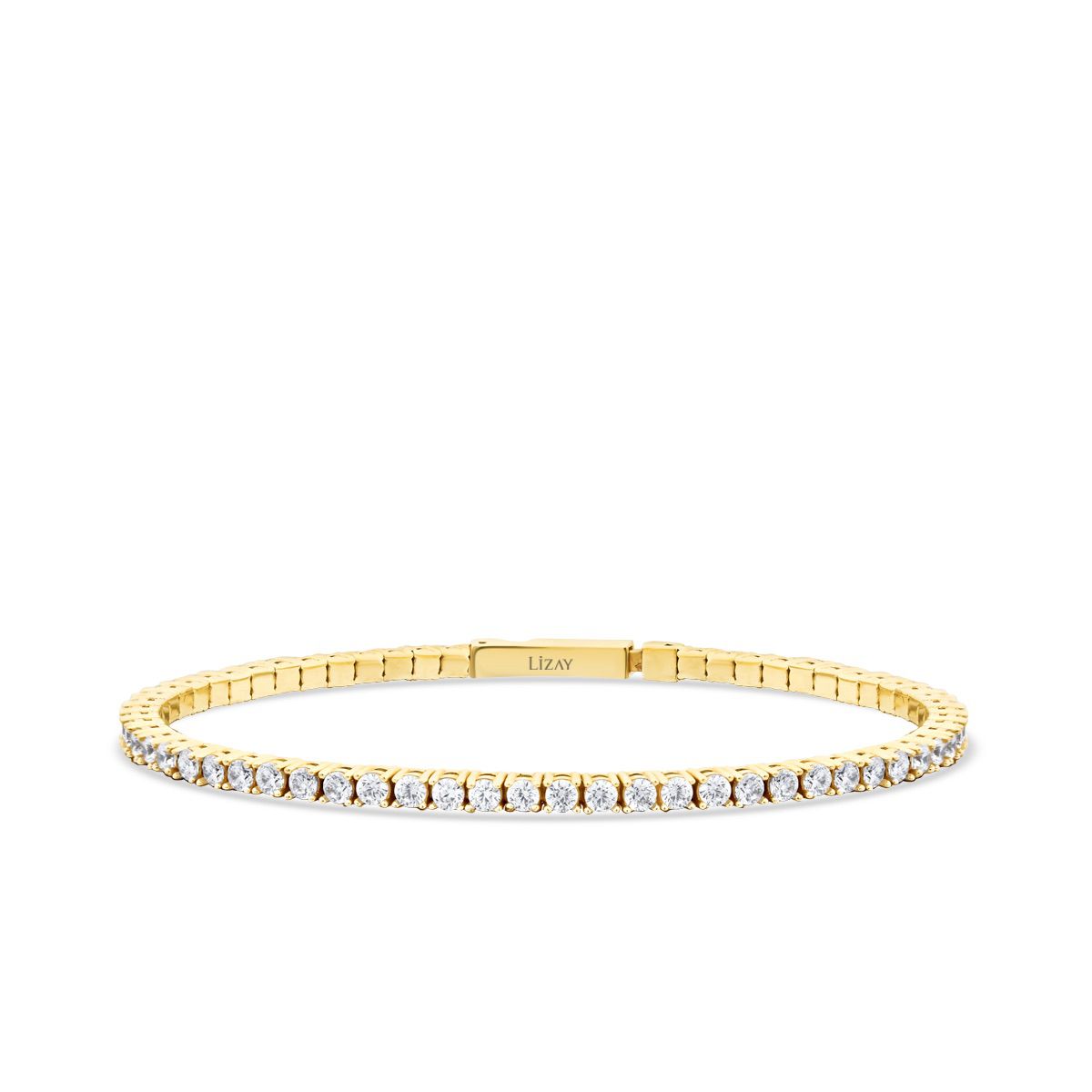 Gold Tennis Clasp Bracelet