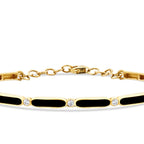 Gold Stone Black Enamel Bangle