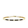 Gold Stone Black Enamel Bangle