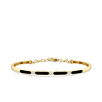 Gold Stone Black Enamel Bangle