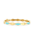 Gold Turquoise Enamel Geometric Cuff