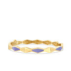 Gold Purple Enamel Geometric Cuff